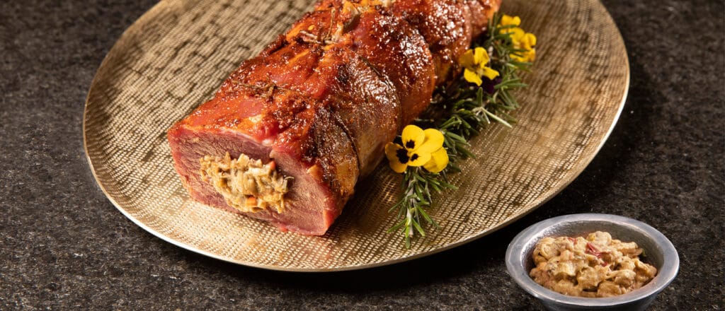 Spicy flank steak με γέμιση μανιταριών και νότες μαύρης τρούφας