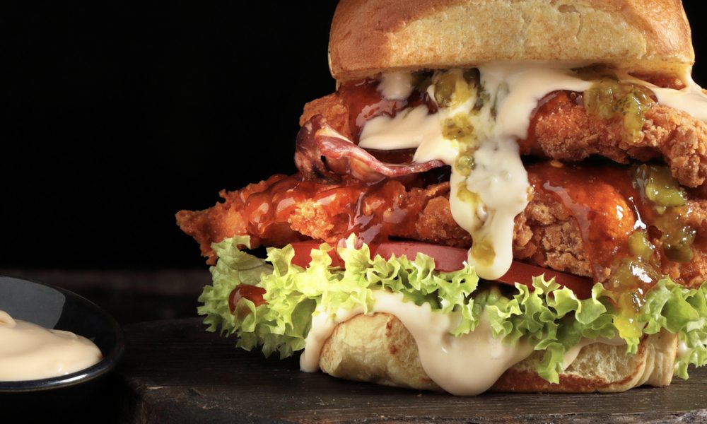 Crusty chicken burger