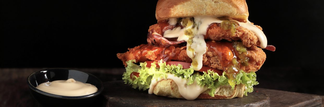 Crusty chicken burger
